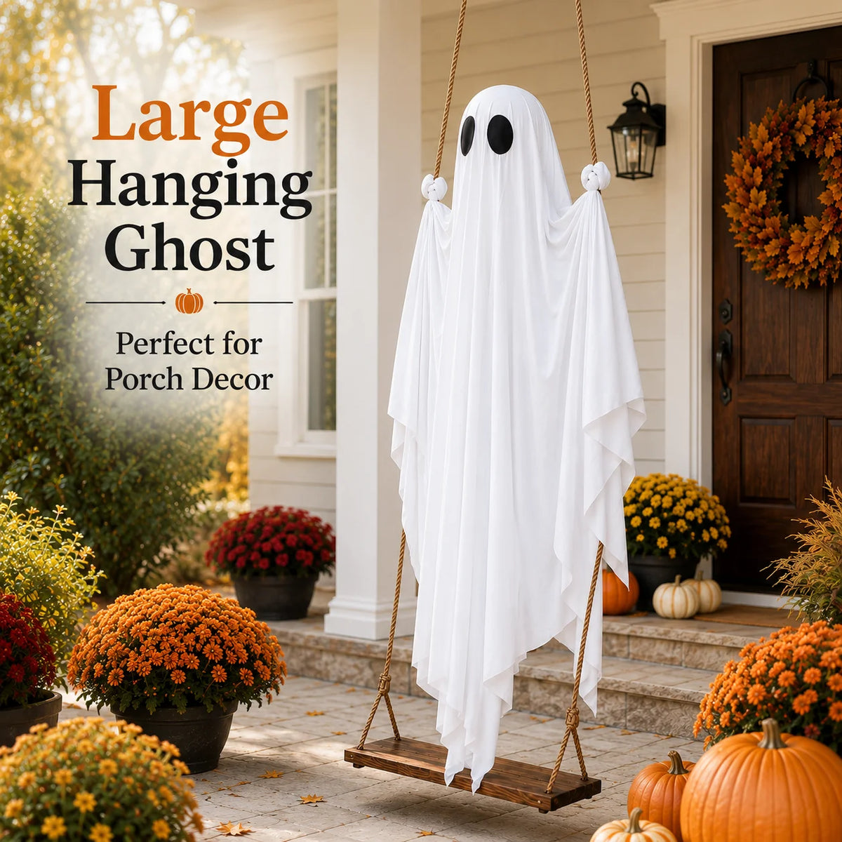 Hanging Ghost Halloween Porch Decor