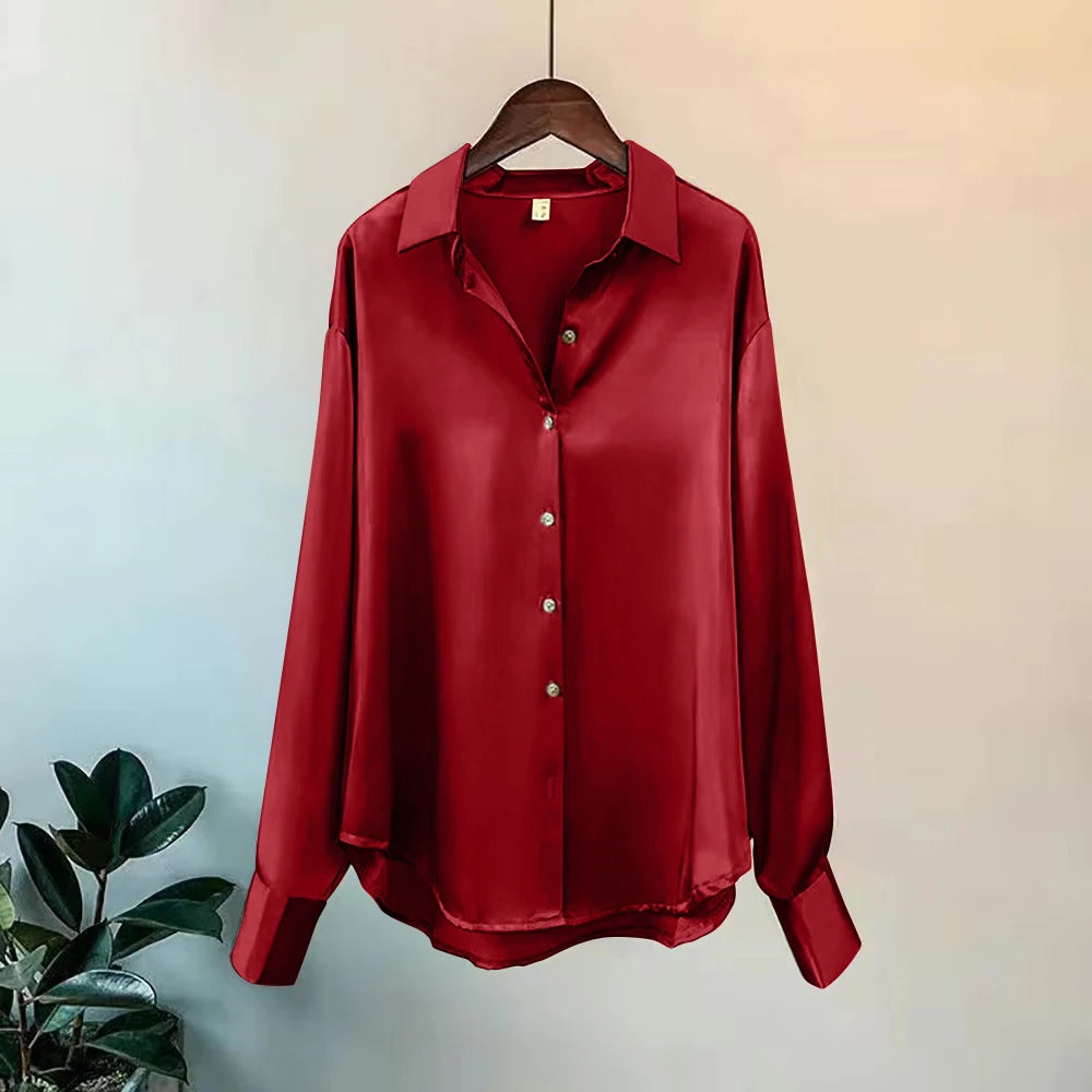 Women’s Elegant Button-Up Long Sleeve Blouse