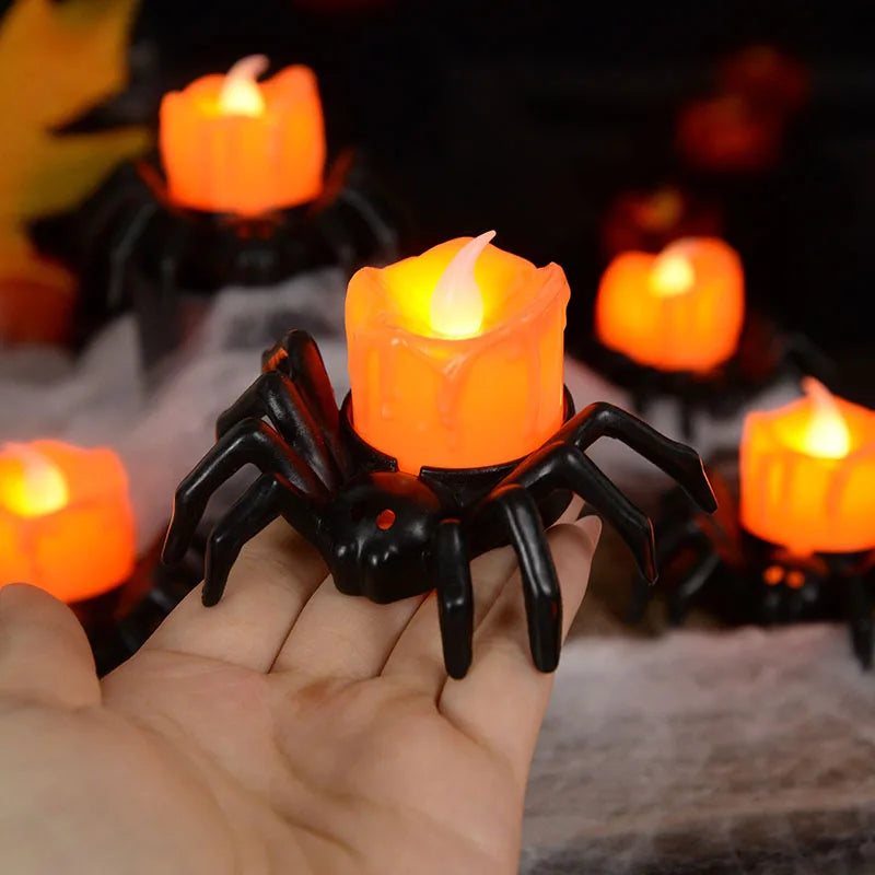 Halloween LED Spider & Pumpkin Candle Light Decor 🎃🕷️