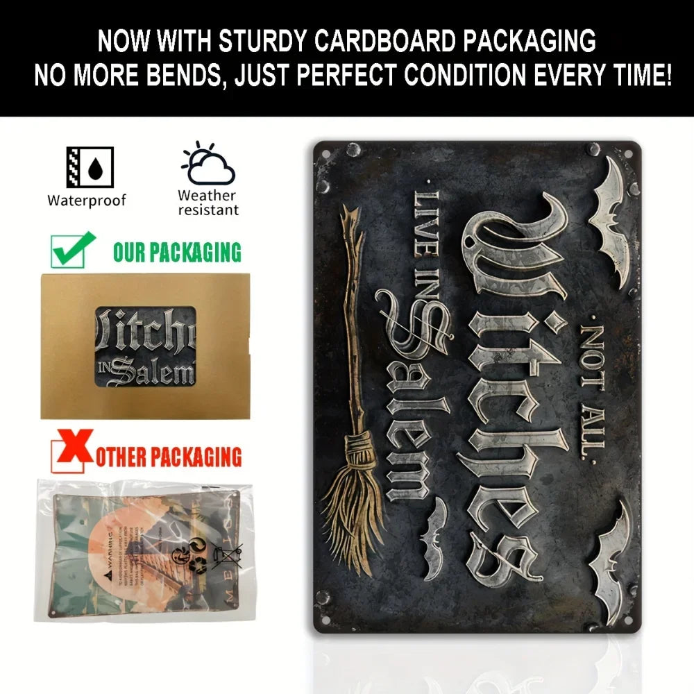 Not All Witches Live in Salem – Vintage Halloween Metal Wall Sign