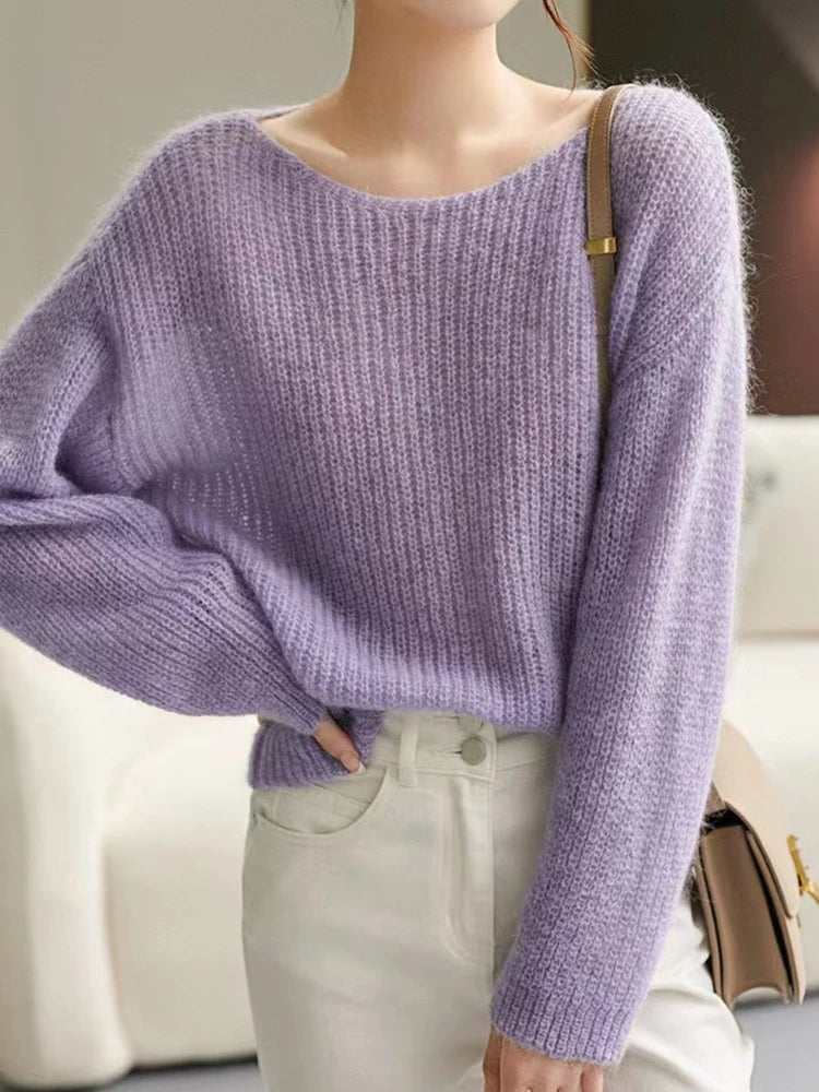 Elegant Sheer Knit Sweater
