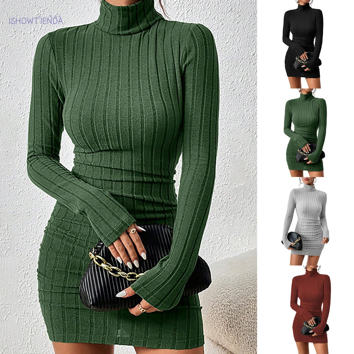 Women’s Turtleneck Knit Mini Dress