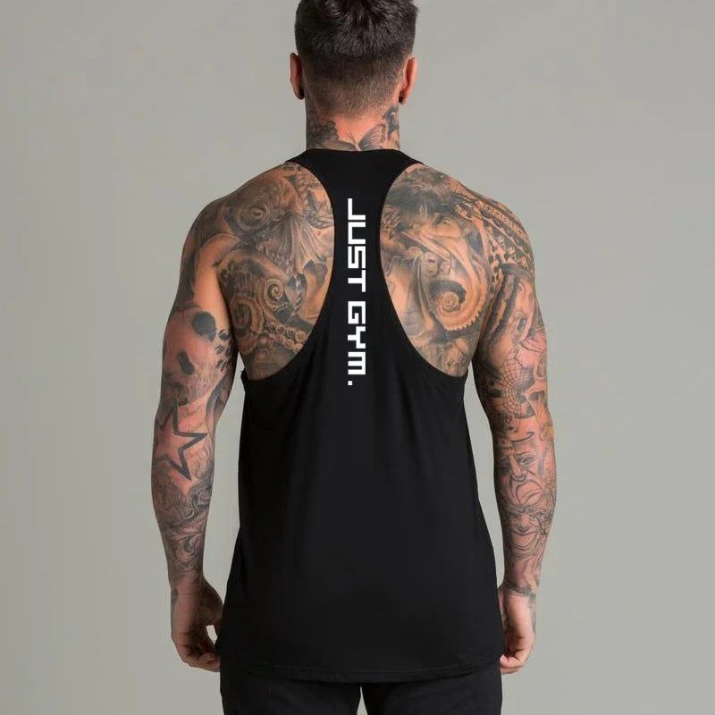 Men’s Striped Cotton Muscle Tank Top
