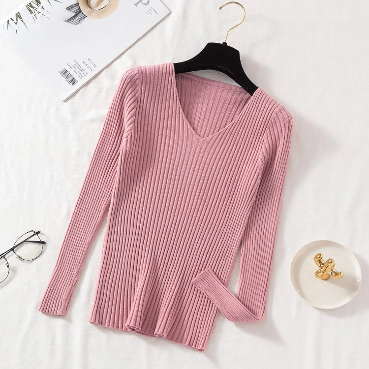 Women’s V-Neck Knit Sweater