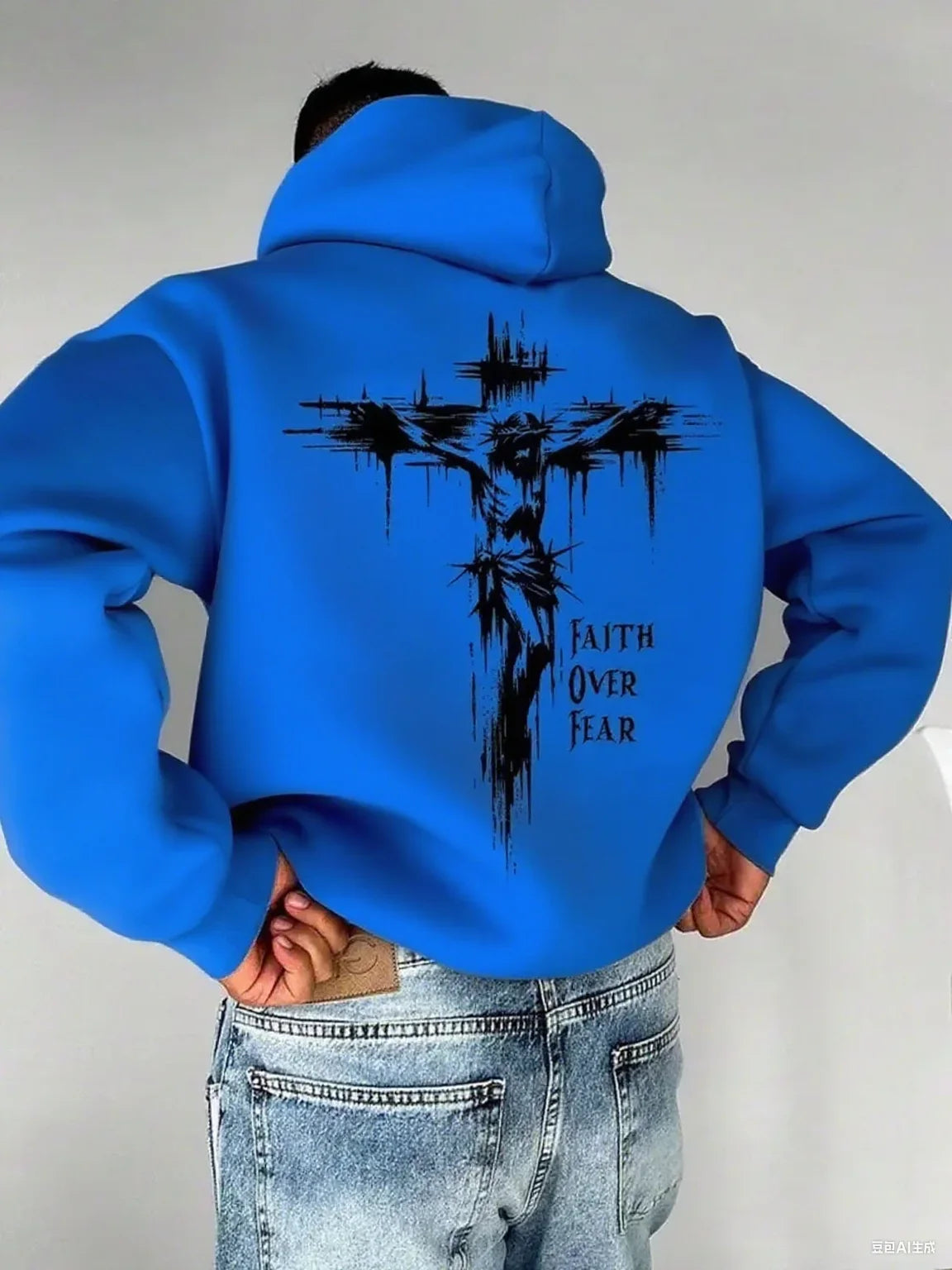 Faith Over Fear Cross Hoodie