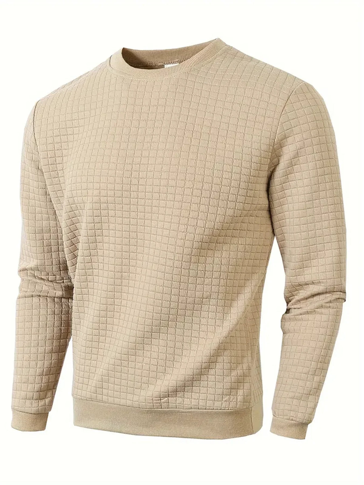 Men’s Classic Check Knit Sweater – Warm Crewneck Pullover 🧶