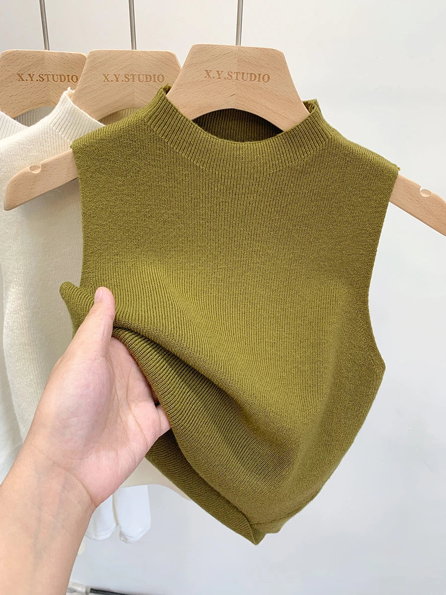 Women’s Knitted Sleeveless Sweater Tank Top