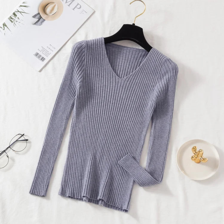 Women’s V-Neck Knit Sweater