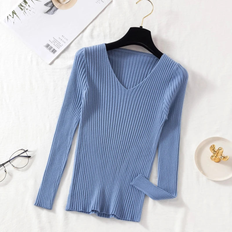 Women’s V-Neck Knit Sweater
