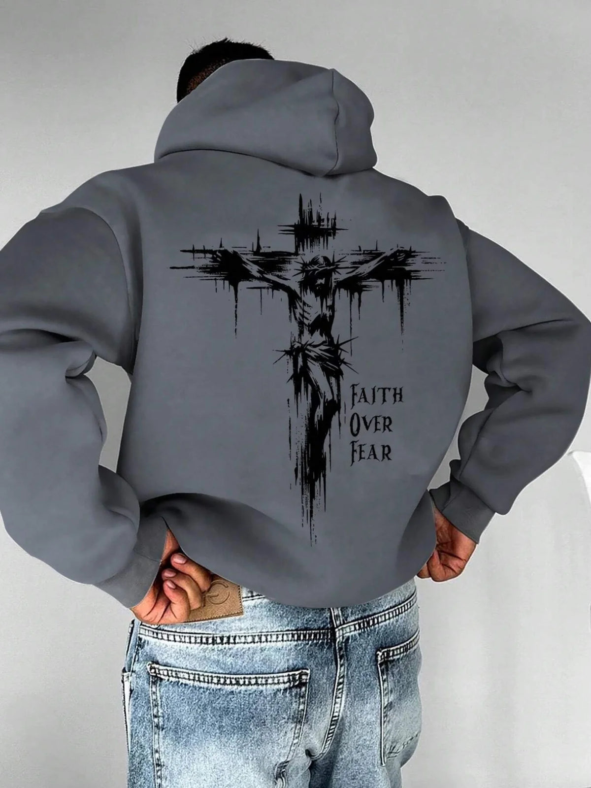 Faith Over Fear Cross Hoodie