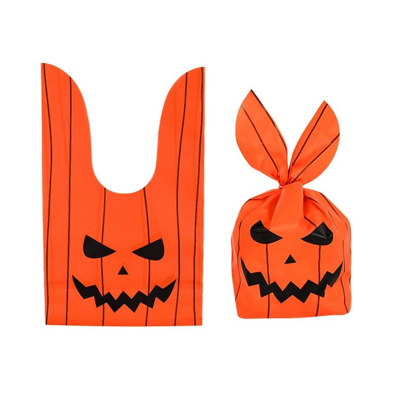 Halloween Pumpkin Bunny Ear Candy Bags