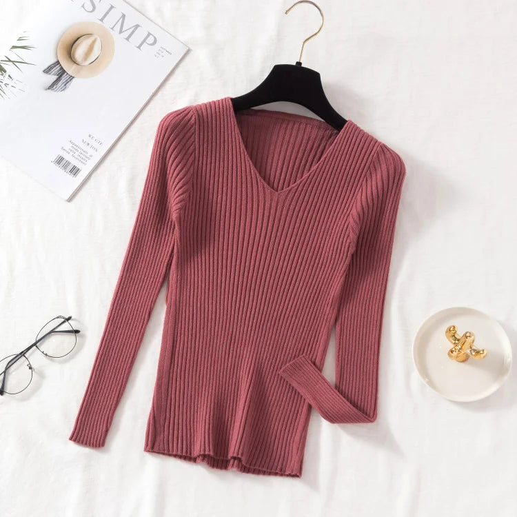Women’s V-Neck Knit Sweater