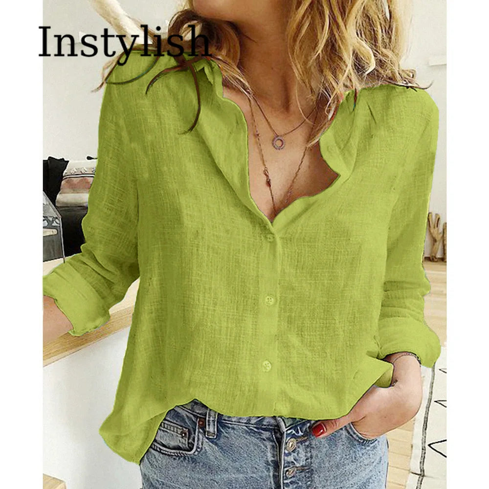 Women’s Classic Linen Button-Up Shirt ✨