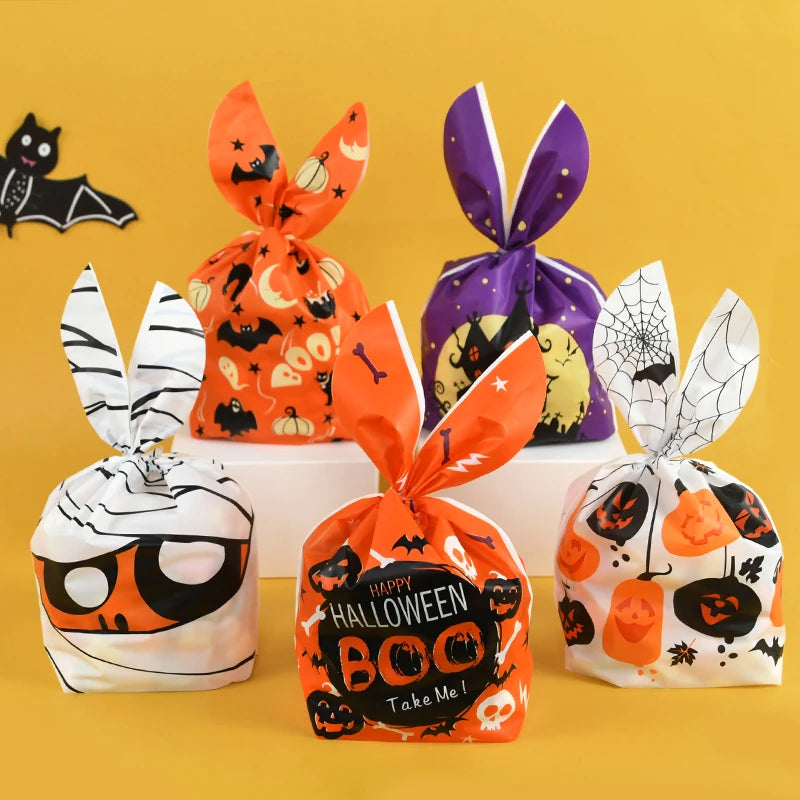 Halloween Pumpkin Bunny Ear Candy Bags