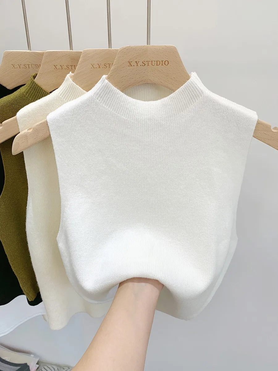 Women’s Knitted Sleeveless Sweater Tank Top