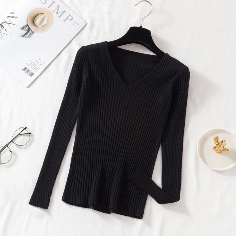 Women’s V-Neck Knit Sweater