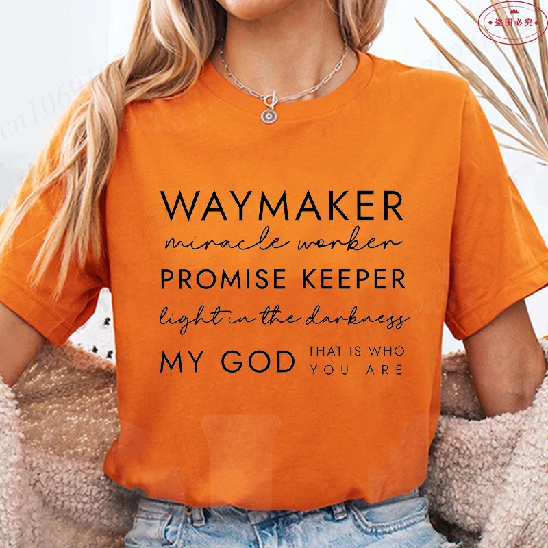 Waymaker Faith Graphic Tee – Christian Bible Verse T-Shirt