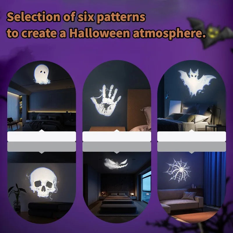 👻 Halloween Ghost & Skull Projector Night Light
