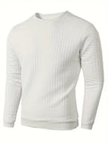 Men’s Classic Check Knit Sweater – Warm Crewneck Pullover 🧶