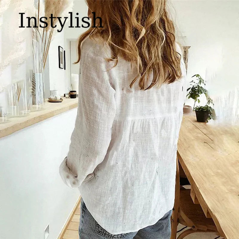 Women’s Classic Linen Button-Up Shirt ✨