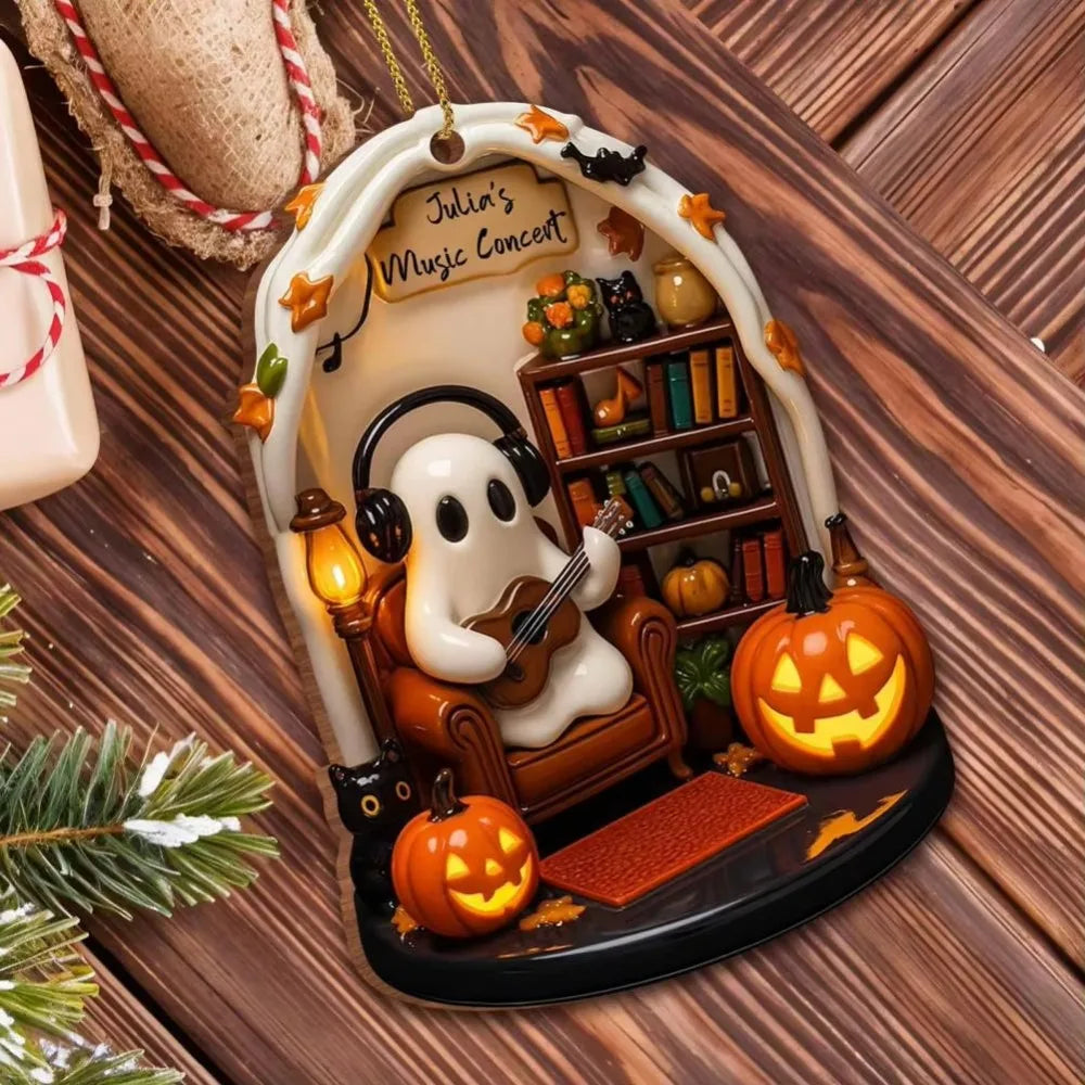 Cozy Reading Ghost Ornament 👻📖🎃