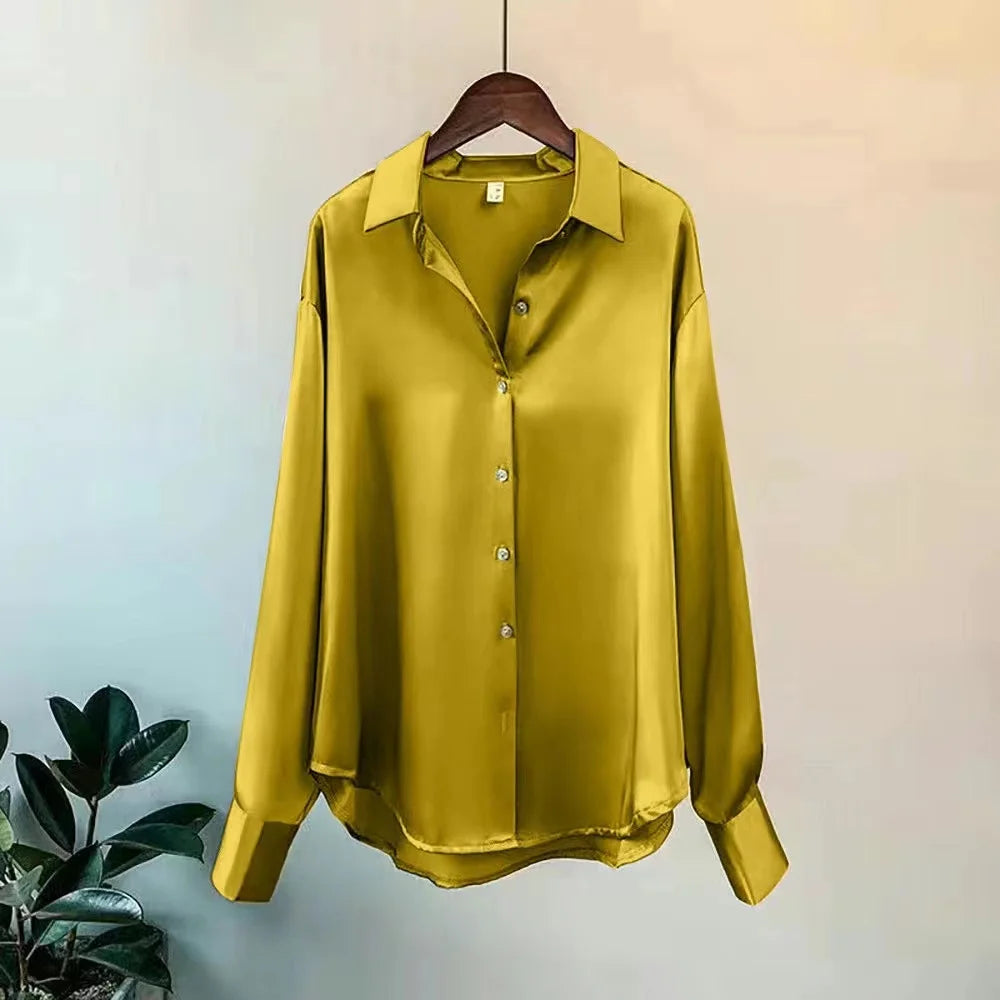 Women’s Elegant Button-Up Long Sleeve Blouse