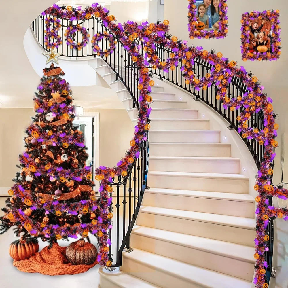 Haunted Halloween Bat & Pumpkin Door Wreath 🎃🦇