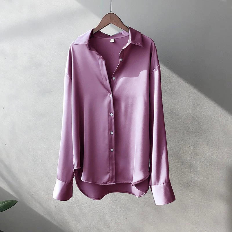 Women’s Elegant Button-Up Long Sleeve Blouse