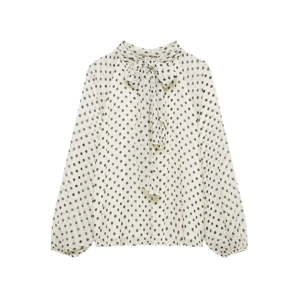 Women’s Polka Dot Bow-Tie Blouse