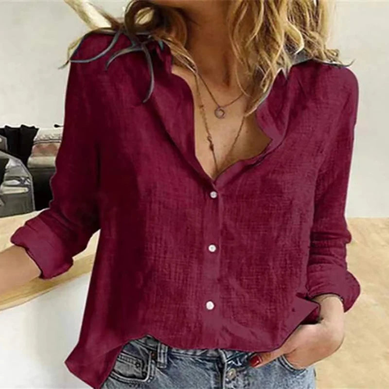 Women’s Classic Linen Button-Up Shirt ✨