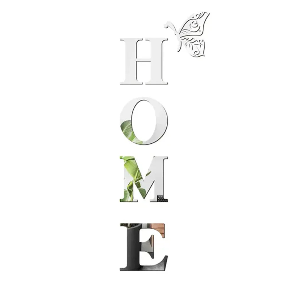 HOME 3D Mirror Wall Decor – Modern Entrance Accent