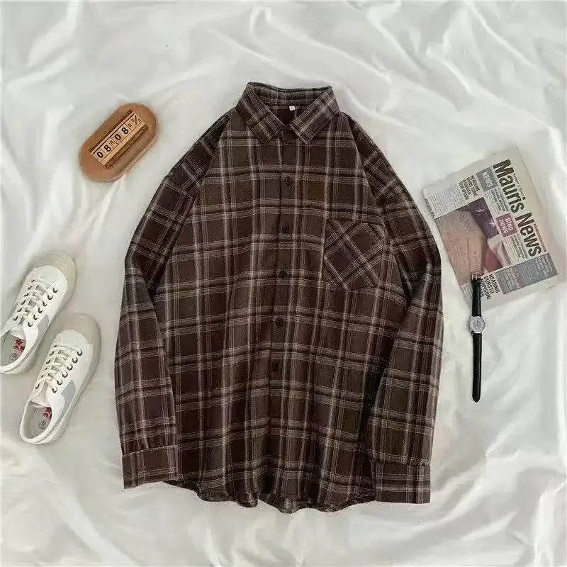 Women’s Oversized Plaid Button-Up Shirt