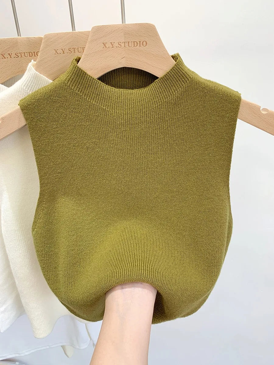 Women’s Knitted Sleeveless Sweater Tank Top