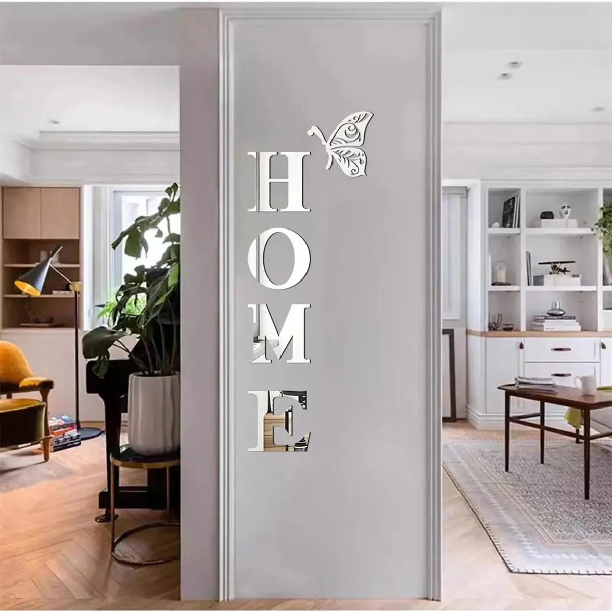 HOME 3D Mirror Wall Decor – Modern Entrance Accent
