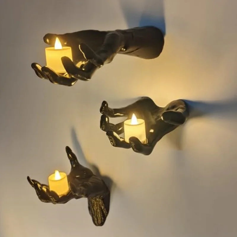 Creepy Hand Wall Candle Holder – Gothic Horror Halloween Decor