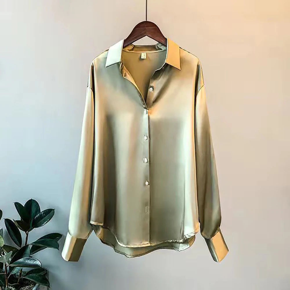 Women’s Elegant Button-Up Long Sleeve Blouse
