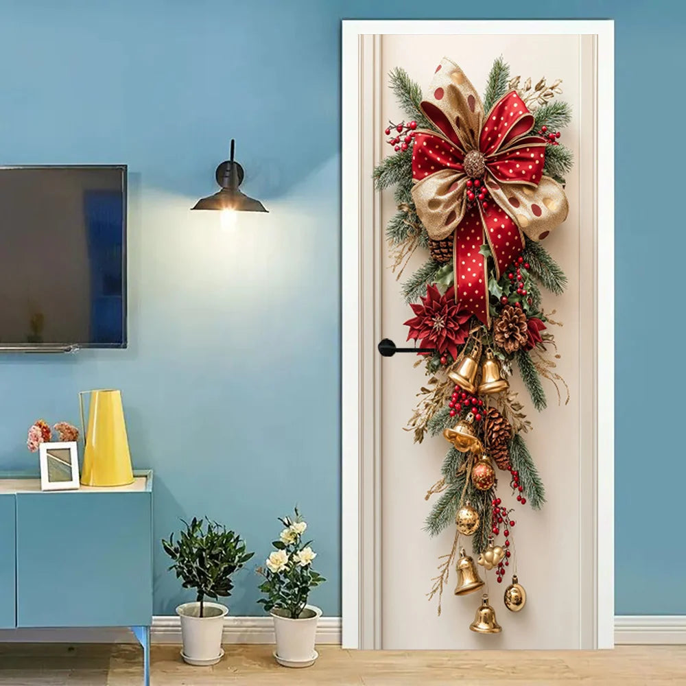 Festive Christmas Bell & Greenery Wall Hanging