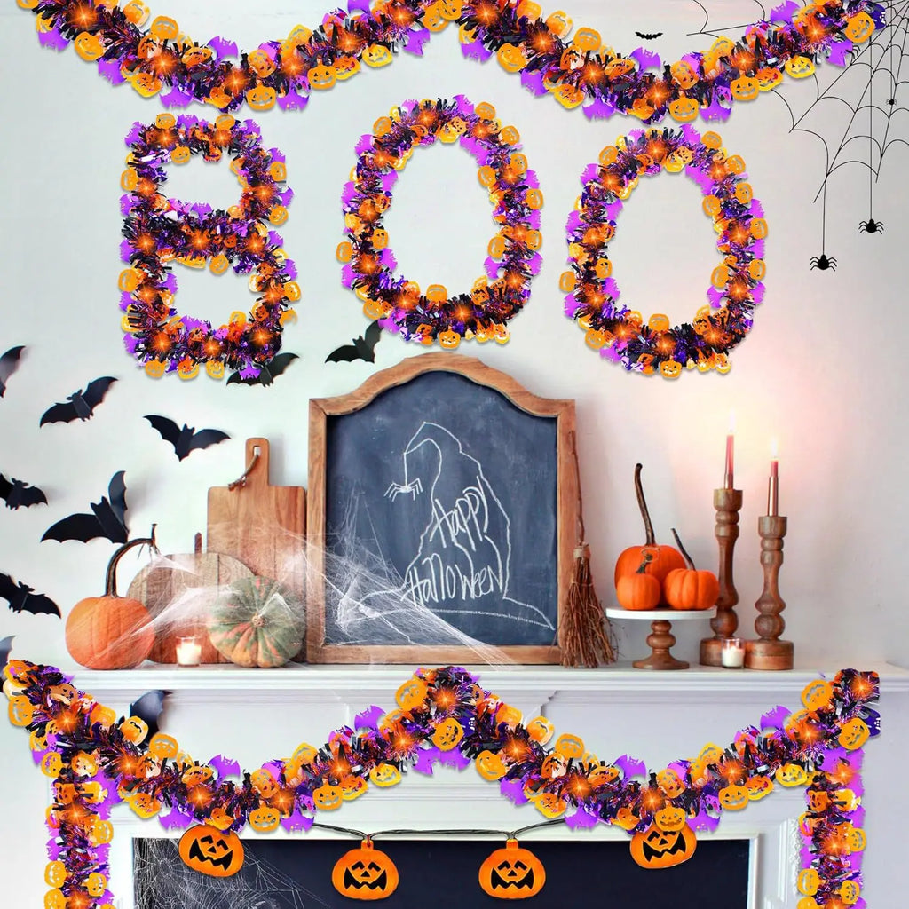 Haunted Halloween Bat & Pumpkin Door Wreath 🎃🦇
